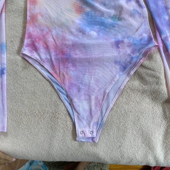 Forever 21 Pink Mesh Bodysuit - Picture 2 of 4